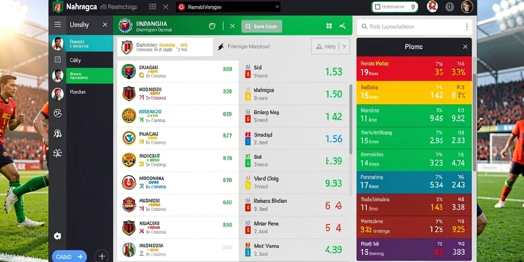 Screenshot menampilkan pilihan tim yang luas.