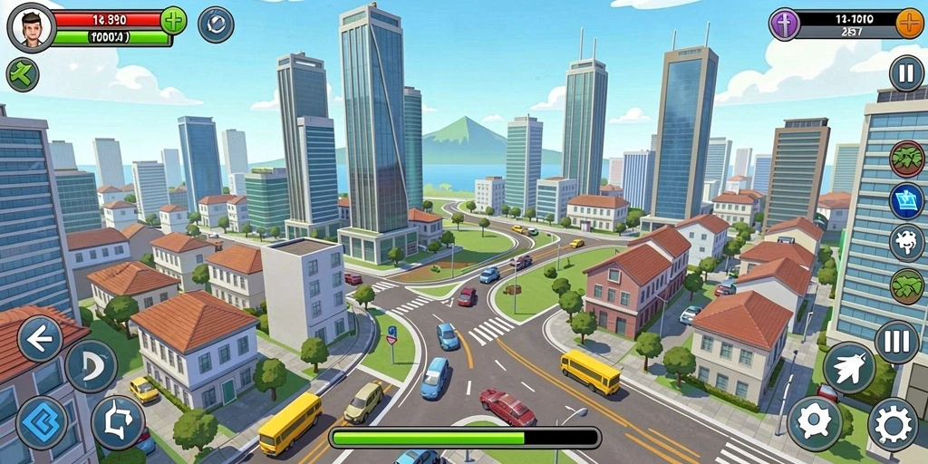 Tampilan utama game dengan karakter siap bertarung.